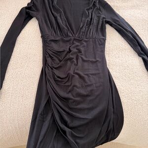 Reformation Black Long Sleeve Dress